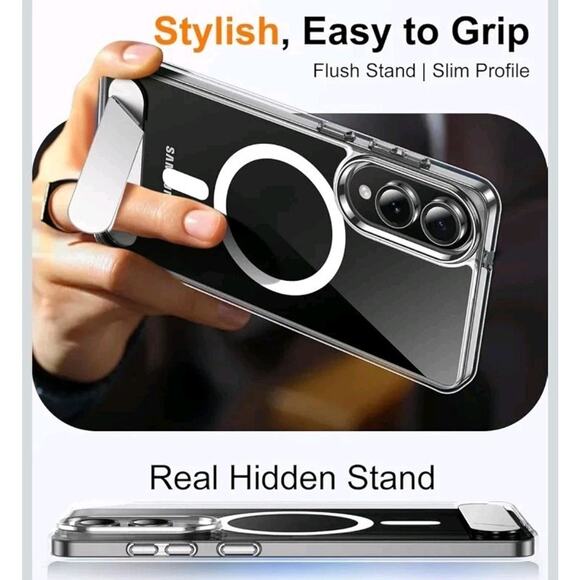 Temdan Magnetic Clear Case for Samsung Galaxy S25 Edge with Stand | Military... - Picture 6 of 7